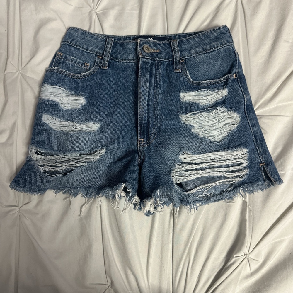 Hollister Blue Distressed Jean Shorts